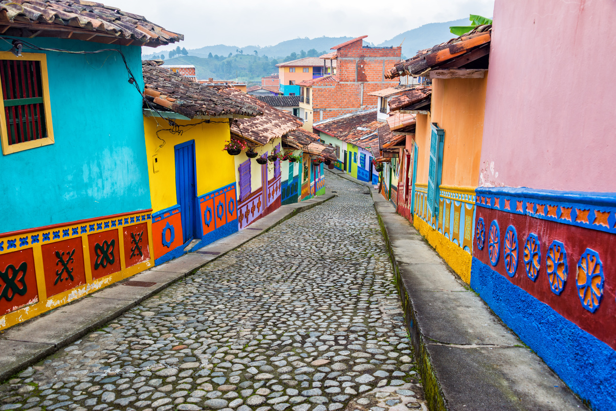 Colorful Cobblestone Street